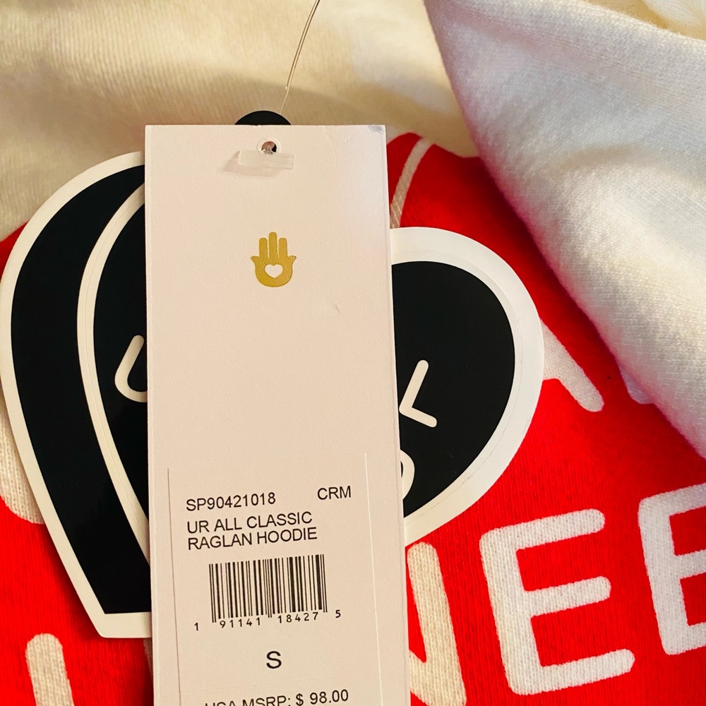 NWT Spiritual Gangster “Ur All U Need” Heart Sweatshirt Red/White Size Small - Picture 16 of 16